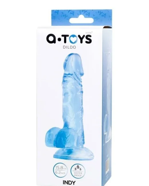 Jel Dildo Mavi 15,8 cm – Hissedilir Damarlı, Vantuzlu