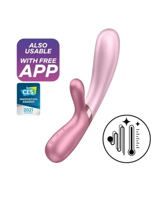 Satisfyer Hot Lover Pembe Telefon Kontrollü ve Isıtma Özellikli Vibratör – Silikon, Şarjlı