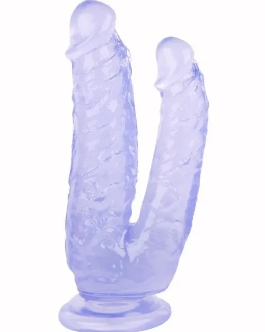 19 cm Mor Çiftli Dildo – Medikal Silikon