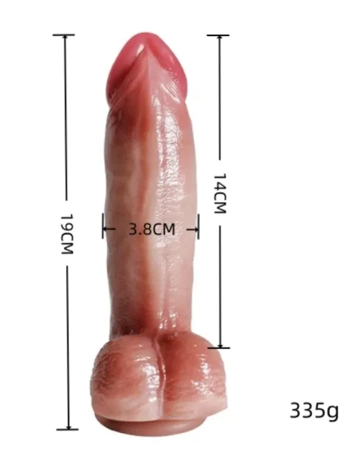 Gerçekçi Tasarımlı Vakum Tabanlı Silikon Masaj Cihazı 19 cm alternatif görünüm