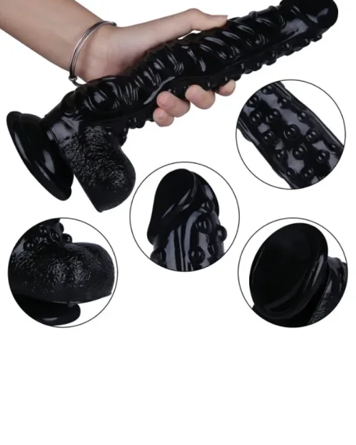 27 cm Siyah Dildo – Medikal Silikon – 4 cm Kalınlık