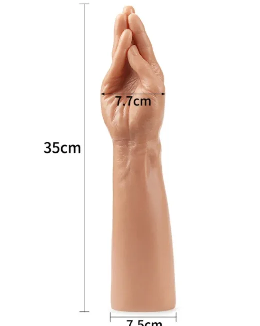 Konik parmaklara sahip fist dildo Gerçek bir elden esinlenerek ekstra gerçekçi bir deneyim için