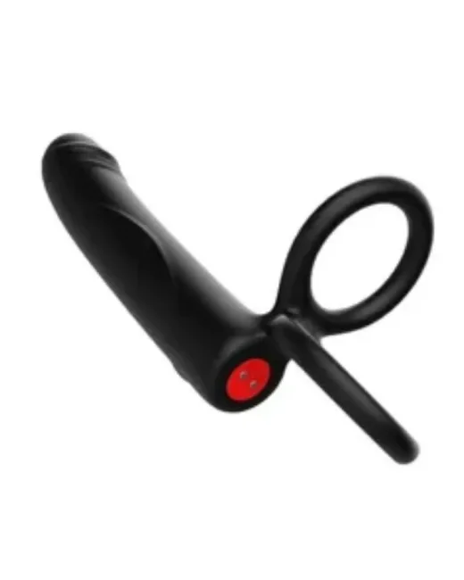 Çift Penis Halkalı Titreşimli Prostat Masaj Aleti ve Dildo Vibratör – Geciktirici Etkili & Testis Uyarıcı Esnek Silikon Anal Plug alternatif görünüm