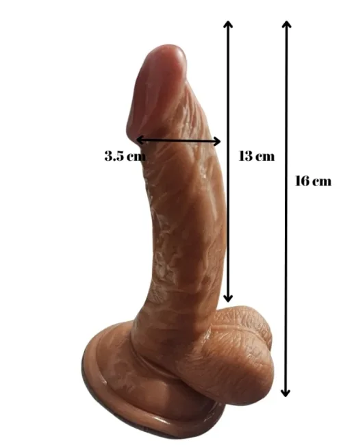 Testisli Gerçekçi Et Dokusunda Melez Dildo alternatif görünüm