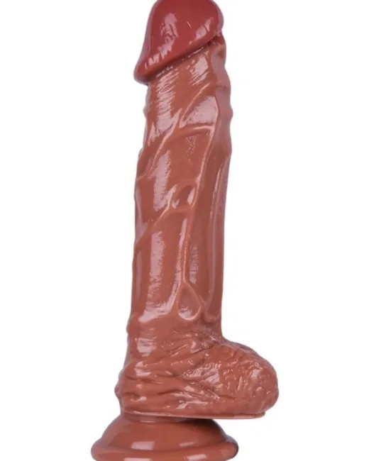21 cm Kahverengi Dildo – Medikal Silikon – 3,8 cm Kalınlık