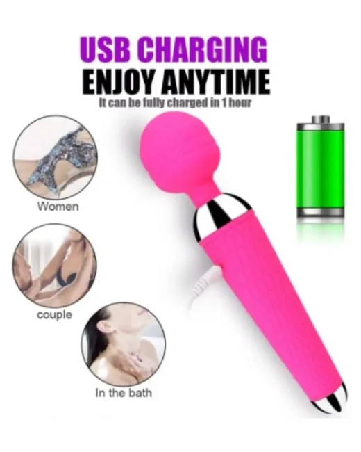 Av Wand Vibratör Pembe – Silikon