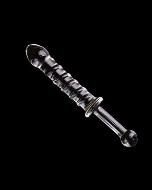23 cm Tırtıklı Cam Dildo