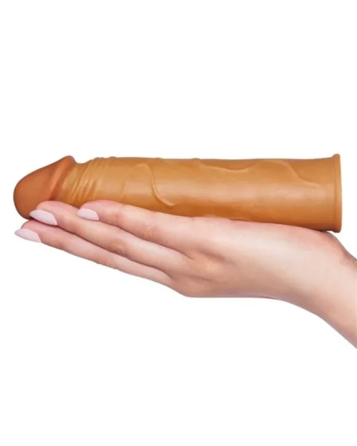 Add 1" Pleasure X Tender Penis Kılıfı Kahverengi – Hissedilir Damarlı