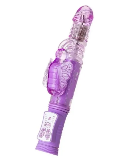 Serk High-Tech İleri Geri Haraketli Klitoral Uyarıcı Vibratör mor, 24,5 cm – TPE, İtmeli