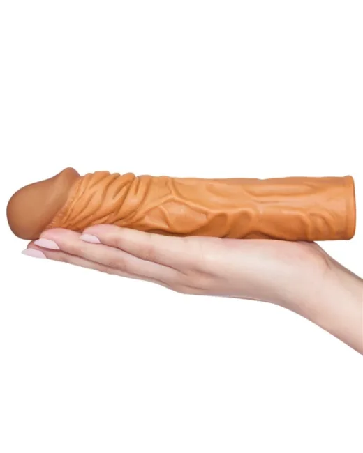Add 2" Pleasure X Tender Penis Kılıfı Kahverengi – Hissedilir Damarlı alternatif görünüm