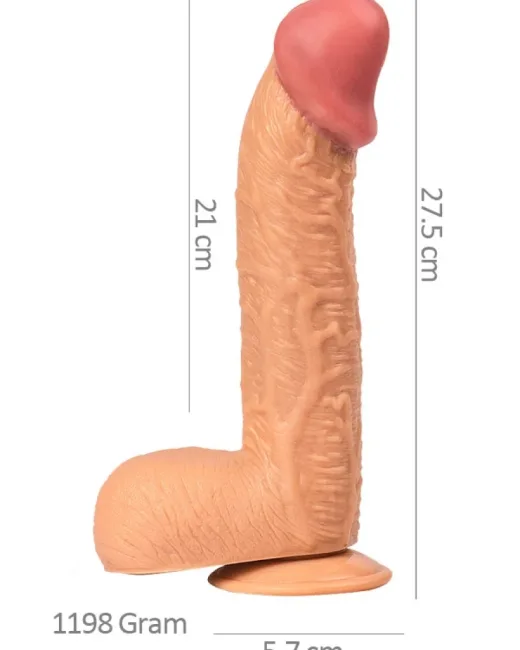 Shyplay Büyük Boy Penis Formlu Dildo 27,5 cm – Hissedilir Damarlı, Vantuzlu