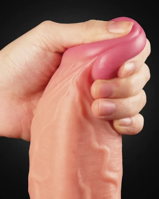 10 i̇nç Dual Layer Platinum Silikon Cock Dildo – Hissedilir Damarlı