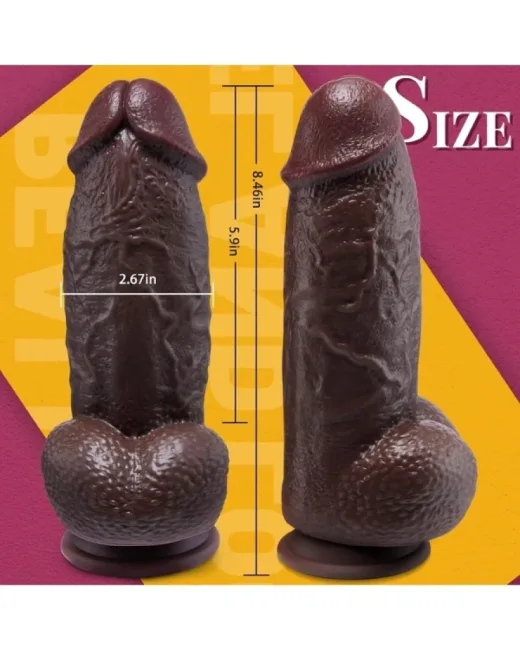 Siyah SuperLove Realistik Dual Density Dildo – 21 cm Güçlü Emme Tabanlı Vücut Dostu Silikon alternatif görünüm