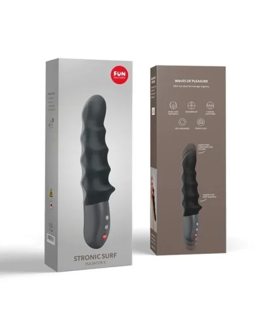 Fun Factory STRONİC SURF Vibratör – Siyah – Medikal Silikon, Şarjlı