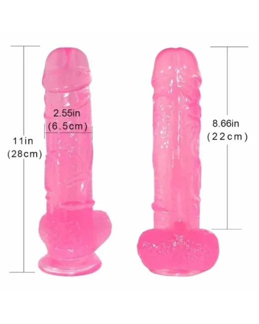 28 cm Pembe Realistik Dildo – Medikal Silikon – 6,5 cm Kalınlık