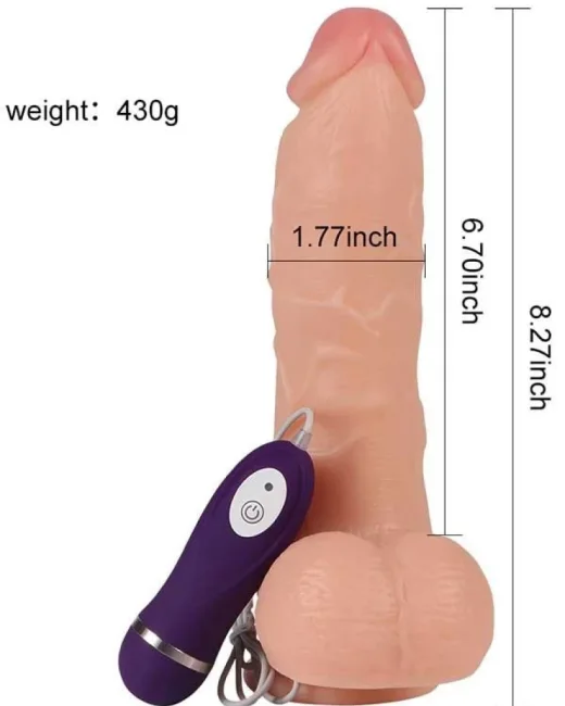 Shequ Adam Titreşimli Realistik Vantuzlu Titreşimli Dildo 21 cm – Hissedilir Damarlı alternatif görünüm