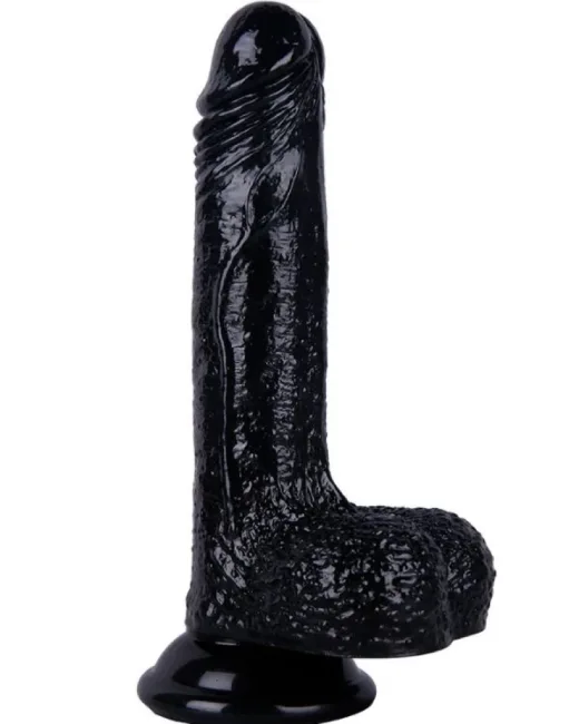 18 cm Siyah Dildo – Medikal Silikon – 3,7 cm Kalınlık