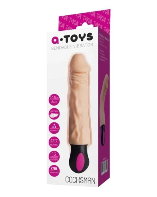 Cocksman Realistik Vibratörü TPE Ten Rengi 26,5 cm – Isıtmalı