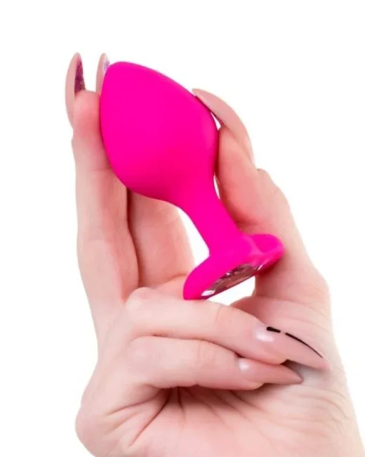 Diamond Heart Anal Plug Pembe 8 cm – Silikon