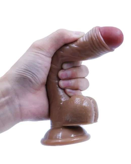 19 cm Kahverengi Dildo – Medikal Silikon