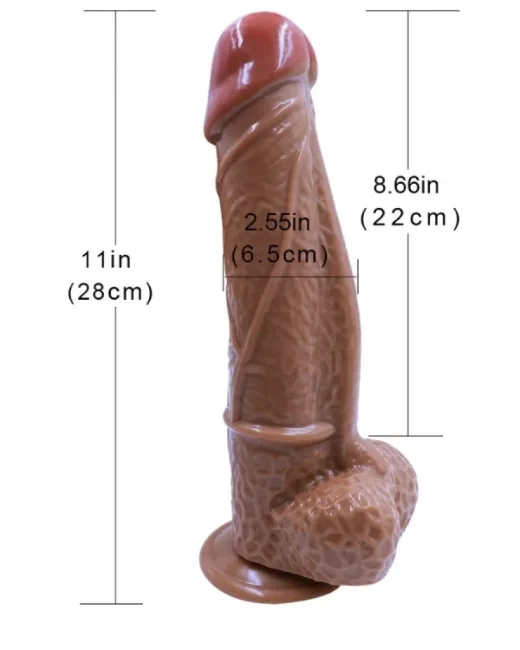 28 cm Kahverengi Realistik Dildo – Medikal Silikon