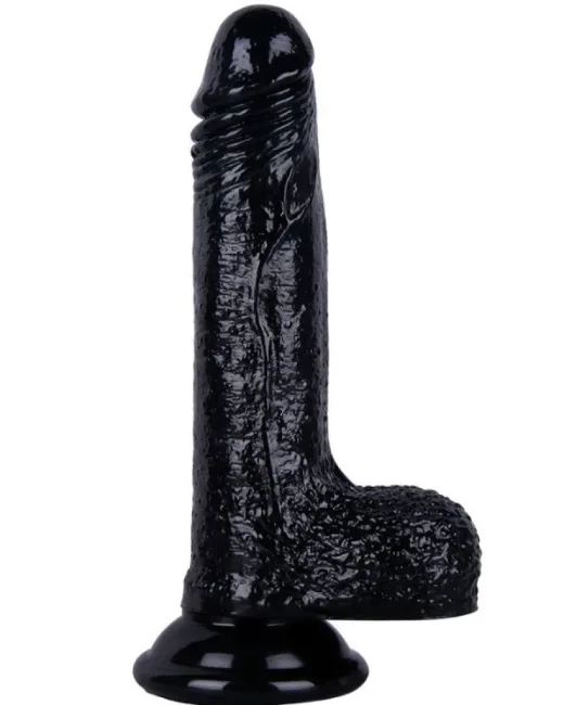 18 cm Siyah Dildo – Medikal Silikon – 3,7 cm Kalınlık