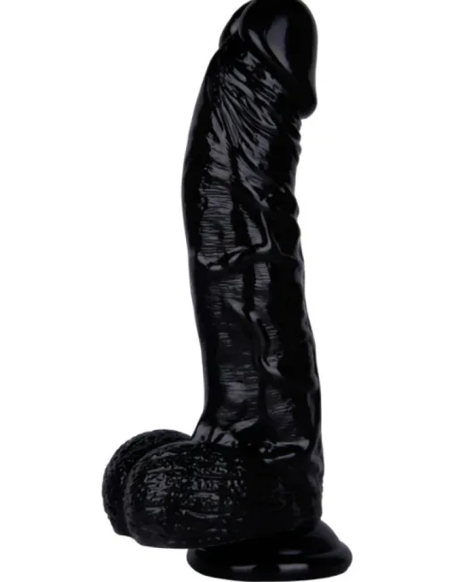 26 cm Siyah Realistik Dildo – Medikal Silikon – 580 g
