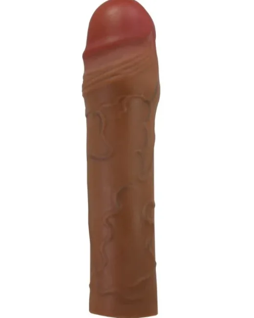 Chane Gerçek Hissiyatlı Uzatıcı Penis Kılıfı Kahverengi – Hissedilir Damarlı