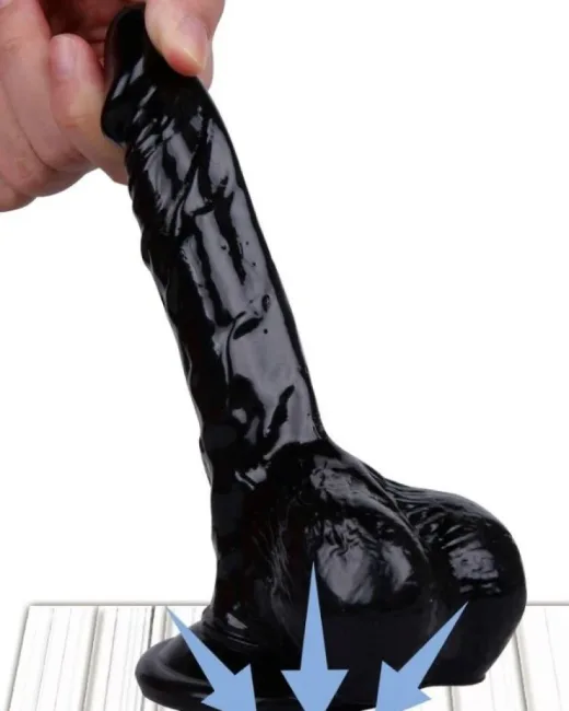 16,5 cm Siyah Dildo – Medikal Silikon alternatif görünüm