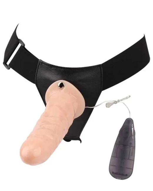 Hi Basic Penis Extender İçi Boş Titreşimli Belden Bağlamalı – Ten Rengi – Silikon