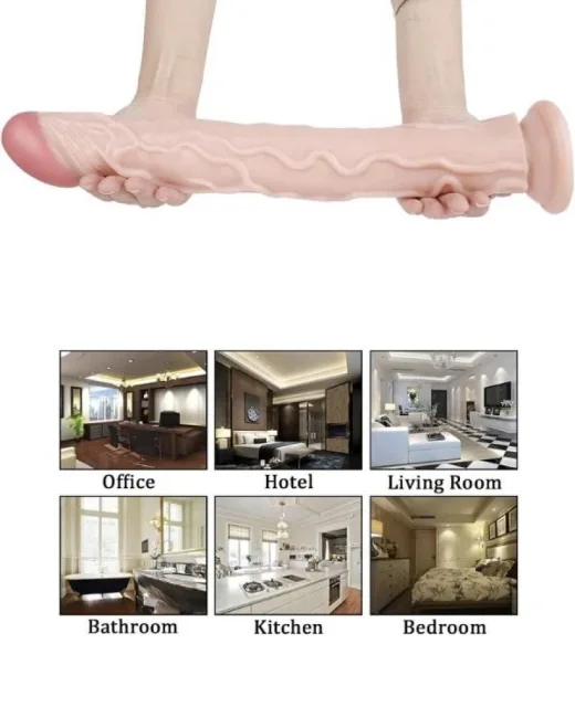 34,5 cm Realistik Dildo – Medikal Silikon – 5,5 cm Kalınlık