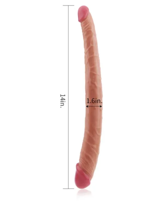 Censan 14 İnç King Size Realistic Ladykiller Tapered Double Penetration