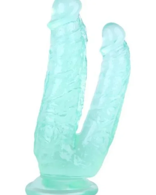 19 cm Yeşil Çiftli Dildo – Medikal Silikon