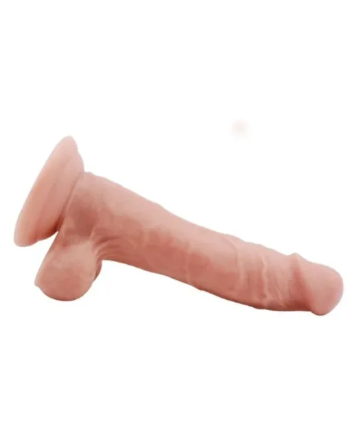 Flatterer Kıkırdaklı Gerçekçi Dildo – 18,6 cm Ten Rengi – Hissedilir Damarlı, Vantuzlu