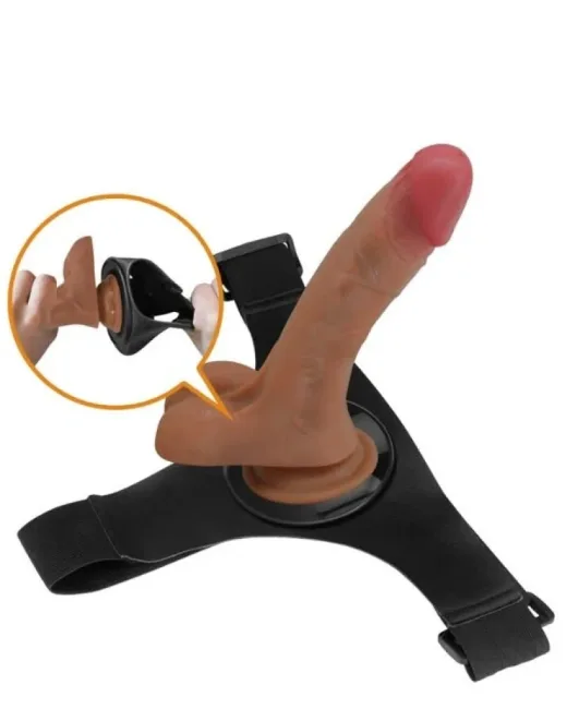 Oher Fışkırtmalı & Titreşimli Belden Bağlamalı Dildo Vibratör – Hissedilir Damarlı, Boşalabilir
