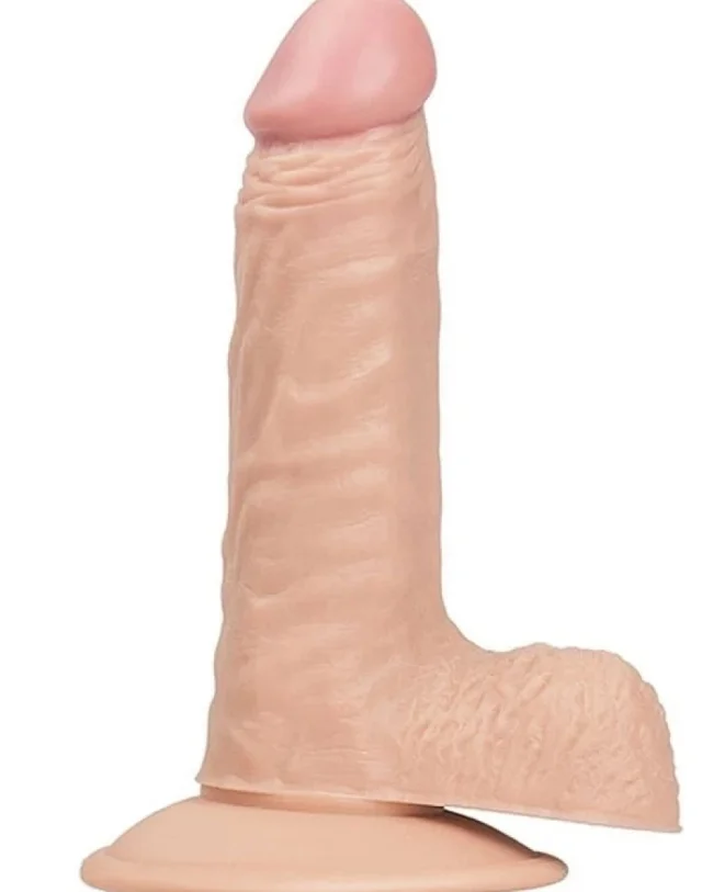Gerçekçi Testisli Dildo 17,5 cm – Hissedilir Damarlı, Vantuzlu