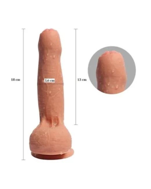 Sünnetsiz 18 cm Dildo