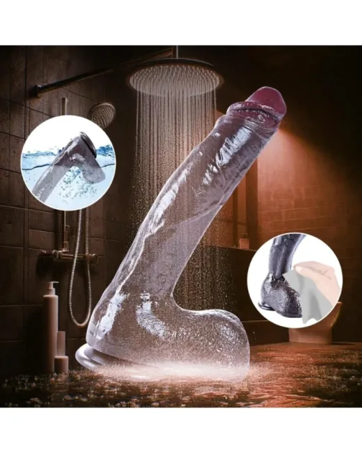 26 cm Siyah Giant XXL Gerçekçi Silikon Dildo – Güçlü Vakum Tabanlı, Kalın ve Esnek Tasarım
