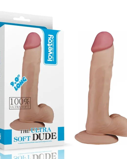 9 i̇nç The Ekstra Yumuşak Dude Dildo – TPE, Hissedilir Damarlı