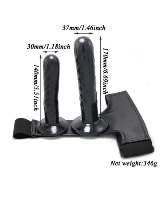 Titreşimli Belden Bağlamalı Çift Taraflı Bisex Dildo Vibratör alternatif görünüm