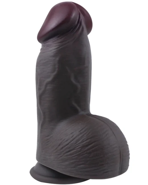 Gerçekçi Tasarımlı Geniş Çaplı Vakum Tabanlı Silikon Dildo 21 cm