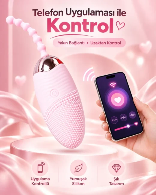 Telefon Kontrollü Yumurta Vibratör 8 cm 10 Modlu Şarjlı - Ürün görseli 7