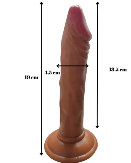 Gerçekçi Testissiz Melez Dildo 21 cm alternatif görünüm
