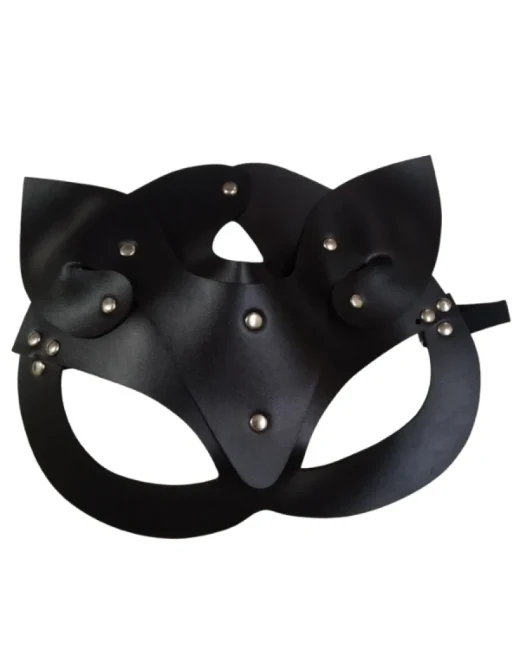 Deri Kedi Kız Maskesi Fetiş - Ayarlanabilir Maske alternatif görünüm