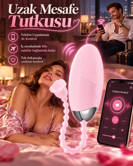 Telefon Kontrollü Yumurta Vibratör 8 cm 10 Modlu Şarjlı - Ürün görseli 3