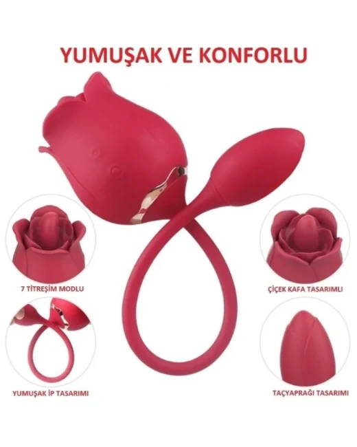 Titreşimli ve Dil Hareketli Çift Uçlu Lüks Vibratör - Ürün görseli 5