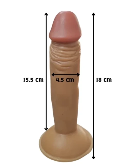 Gerçekçi Testissiz Melez Dildo 18 cm alternatif görünüm