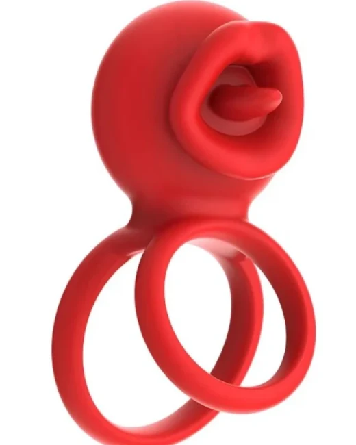 Dönen (swing) Hareketli Dilli Titreşimli Penis Halkası
