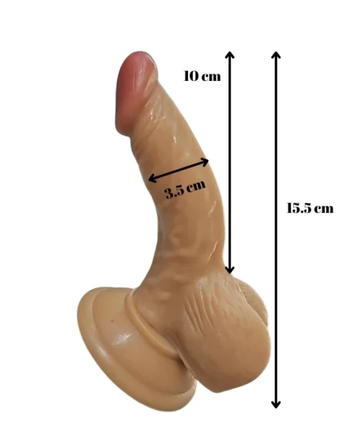 Gerçekçi Testisli Melez Dildo 15,5 cm alternatif görünüm