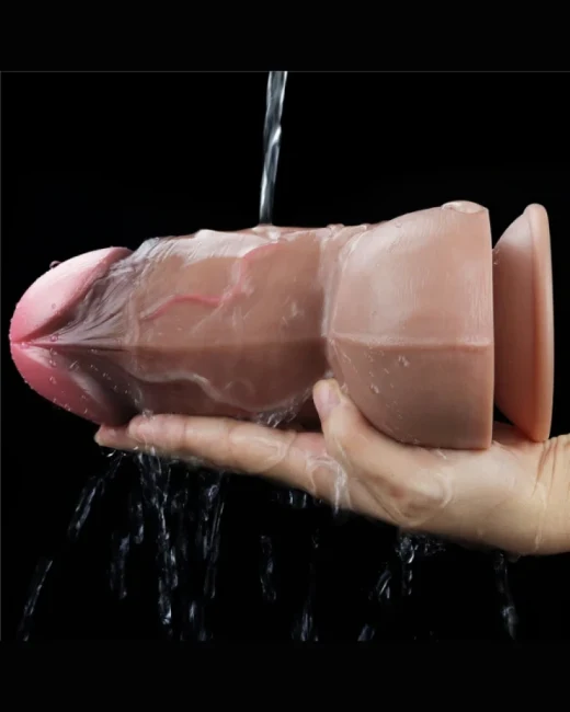 Çift Katmanlı Silikon Doğal Görünümlü Penis Dildo alternatif görünüm